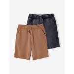 Lot de 2 bermudas effet d�lav� noix de p�can