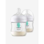 Lot de 2 biberons 125 ml philips avent natural response airfree transparent