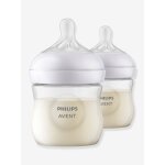 Lot de 2 biberons 125 ml philips avent natural response transparent