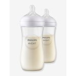 Lot de 2 biberons 330 ml philips avent natural response transparent