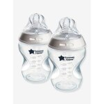 Lot de 2 biberon anti - colique natural start, 260ml transparent