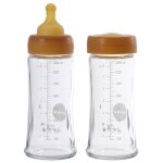 Lot de 2 biberons en verre et caoutchouc naturel - 250 ml multi - coloured Lot de 2 biberons en verre et caoutchouc naturel - 250 ml multi - coloured