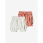 Lot de 2 bloomers b�b� naissance en gaze de coton blanc