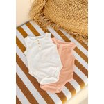 Lot de 2 bodies b�b� � bretelles en �ponge bahamas orange