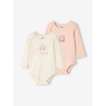 Lot de 2 bodies b�b� fille marie les aristochats disney rose p�le