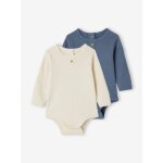 Lot 2 bodies bb manches longues en coton bio bleu