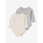 Lot de 2 bodies b�b� manches longues �cru