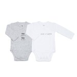 Lot de 2 bodies bébé manches longues gris Lot de 2 bodies bébé manches longues gris