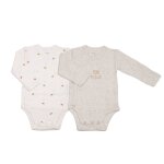 Lot de 2 bodies bébé manches longues - mini nous ecru Lot de 2 bodies bébé manches longues - mini nous ecru