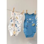 Lot de 2 bodies bébé sans manches biscarosse bleu Lot de 2 bodies bébé sans manches biscarosse bleu