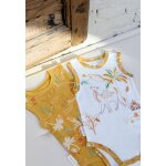 Lot de 2 bodies bébé sans manches liwa jaune Lot de 2 bodies bébé sans manches liwa jaune