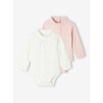 Lot de 2 bodies naissance col roulé manches longues rose pâle Lot de 2 bodies naissance col roulé manches longues rose pâle
