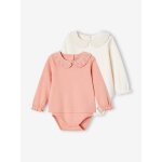 Lot 2 bodies tee - shirt bb en coton bio rose
