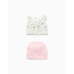 Lot de 2 bonnets en coton avec motif minnie rose