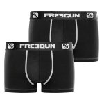 Lot de 2 boxers coton noir noir / blanc