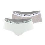 Lot de 2 boxers fille coton ultra doux athena fille blanc - gris chin�