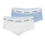 Lot de 2 boxers fille coton ultra doux fille blanc - bleu pastel