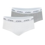 Lot de 2 boxers fille coton ultra doux fille blanc - gris chin�