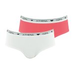 Lot de 2 boxers fille coton ultra doux girl by athena blanc - rose corail