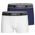 Lot de 2 boxers gar�on coton confortable respirant blanc / marine
