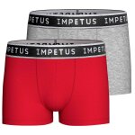 Lot de 2 boxers gar�on coton confortable respirant rouge / gris