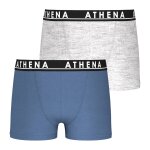 Lot de 2 boxers gar�on easy color athena bleu min�ral - gris chin�