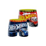 Lot de 2 boxers hot wheels red car blue car rouge / jaune / noir / blanc / bleu Lot de 2 boxers hot wheels red car blue car rouge / jaune / noir / blanc / bleu