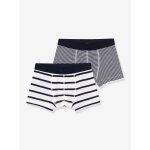 Lot de 2 boxers ray�s lot blanc