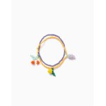 Lot de 2 bracelets perl�s avec pendentifs en forme de fruits multicolore
