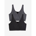Lot de 2 brassi�res d'allaitement sans coutures en microfibre lot anthracite / noir