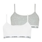 Lot de 2 brassi�res coton ultra doux athena fille blanc - gris chin�