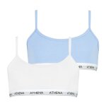 Lot de 2 brassières coton ultra doux blanc - bleu pastel Lot de 2 brassières coton ultra doux blanc - bleu pastel
