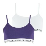 Lot de 2 brassires coton ultra doux violet - blanc