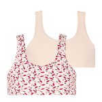 Lot de 2 brassi�res fille ecopack athena fille floral - rose poudre