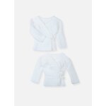 Lot de 2 brassières À liens bébé blanc / blanc Lot de 2 brassières À liens bébé blanc / blanc