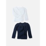 Lot de 2 brassières À liens bébé blanc / marine Lot de 2 brassières À liens bébé blanc / marine