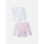 Lot de 2 brassi�res � liens b�b� blanc / rose layette