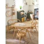 Lot de 2 chaises + table en rotin bois