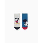 Lot de 2 chaussettes antid�rapantes en �ponge avec mickey multicolore