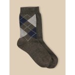Lot de 2 chaussettes intarsia et unie marron