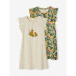 Lot de 2 chemises de nuit tropicales beige chiné Lot de 2 chemises de nuit tropicales beige chiné