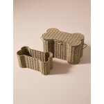 Lot 2 coffres jouets corde forme os beige