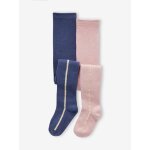 Lot de 2 collants bande lurex fille indigo