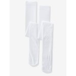Lot de 2 collants fantaisie fille blanc / motif