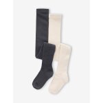 Lot 2 collants fille motif torsade assortis