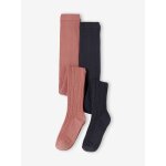 Lot de 2 collants en maille torsade fantaisie fille blush