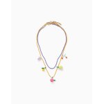 Lot de 2 colliers de perles avec pendentifs en forme de fruits multicolore