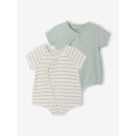 Lot 2 combishorts b�b� personnalisable vert sauge