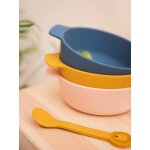 Lot de 2 cuill�res 1er �ge animal en silicone mr lion