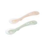 Lot 2 cuill�res 2�me �ge silicone avec boite de transport naturel